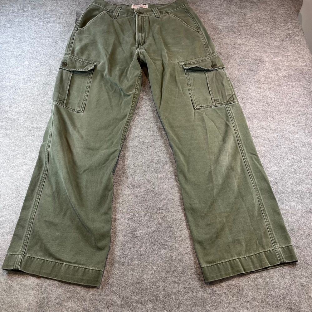 Levi Strauss Womens Cargo Pants Green Gorpcore Utility Y2K W30 L32 Straight Leg